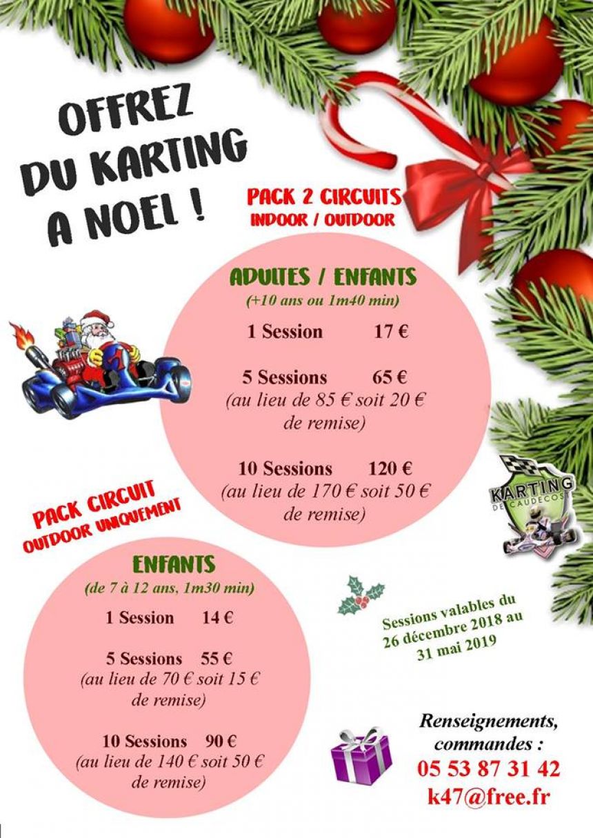 Karting Caudecoste - offrez du karting à Noël Karting Caudecoste - offrez du karting à Noël